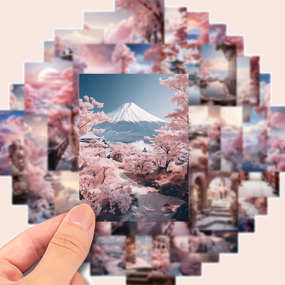 50 Sheets Beautiful Scenery Graffiti Stickers For Decorating Computer Phone Laptop Cup Helmet Guitar Suitcase