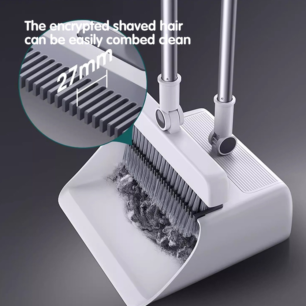 broom with dustpan combo set 3in 1 for sweeping indoor and push broom outdoor with dust pan 14 2 to 48 8 inch adjustable long handle broom and dustpan set marine cleaning tools broom and dustpan Product details 5