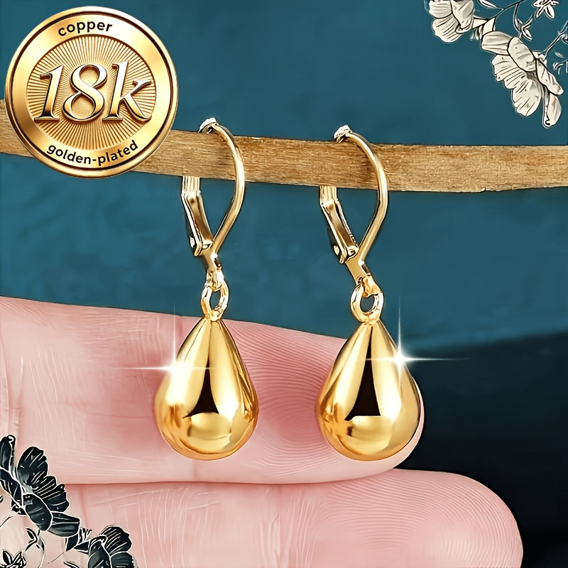 TEMU Une paire de boucles d'oreilles élégantes et exquises de haute qualité plaquées or . Bijou polyvalent adapté à toutes , idéal pour , les fêtes,