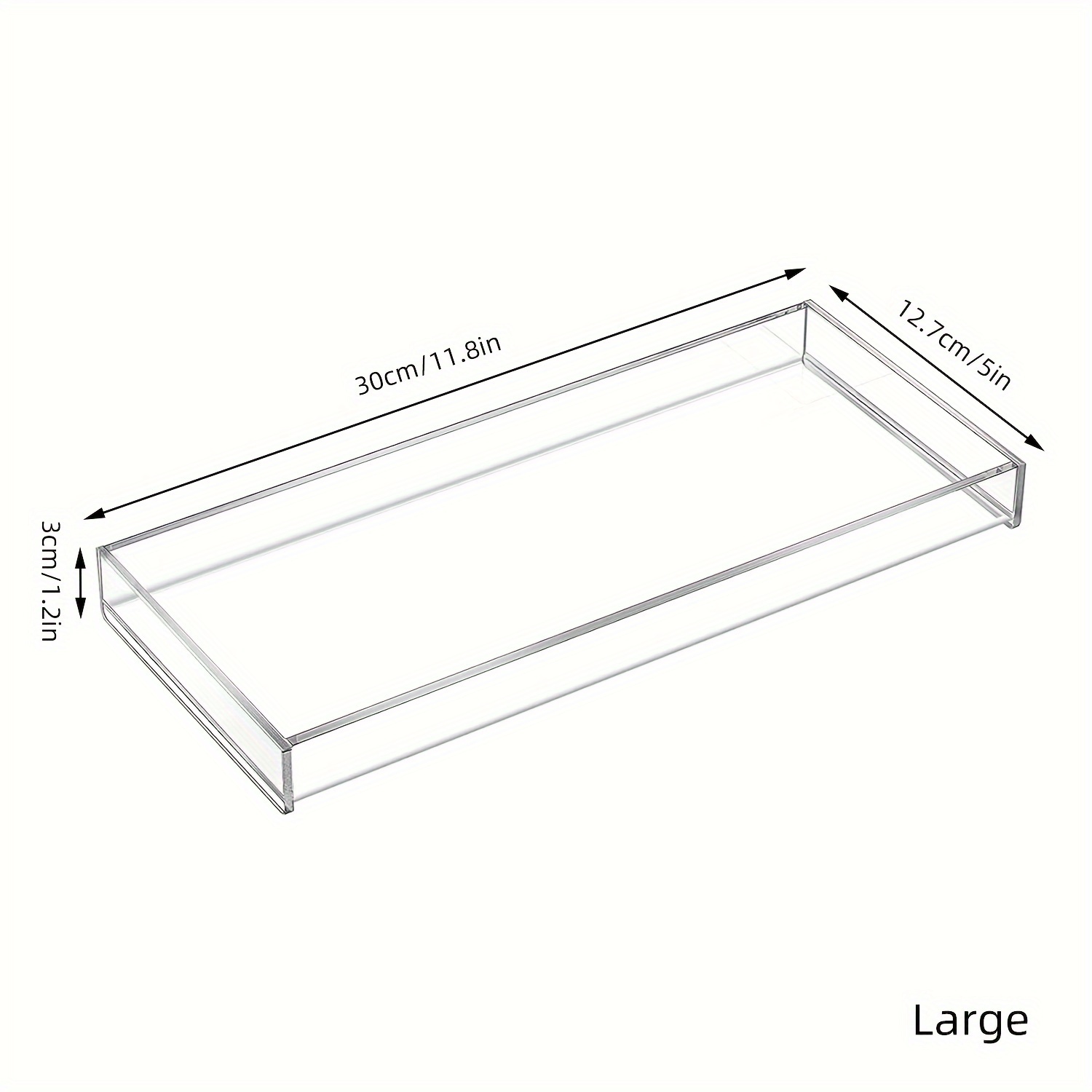 Image of Acrylic Bathroom And Tub Tray, Storage Tray, Toilet Tank Vanity, Bathroom Organizer, Clear Perfume Tray Countertop For Soap, Towels, Paper Towels, Candles, Plants