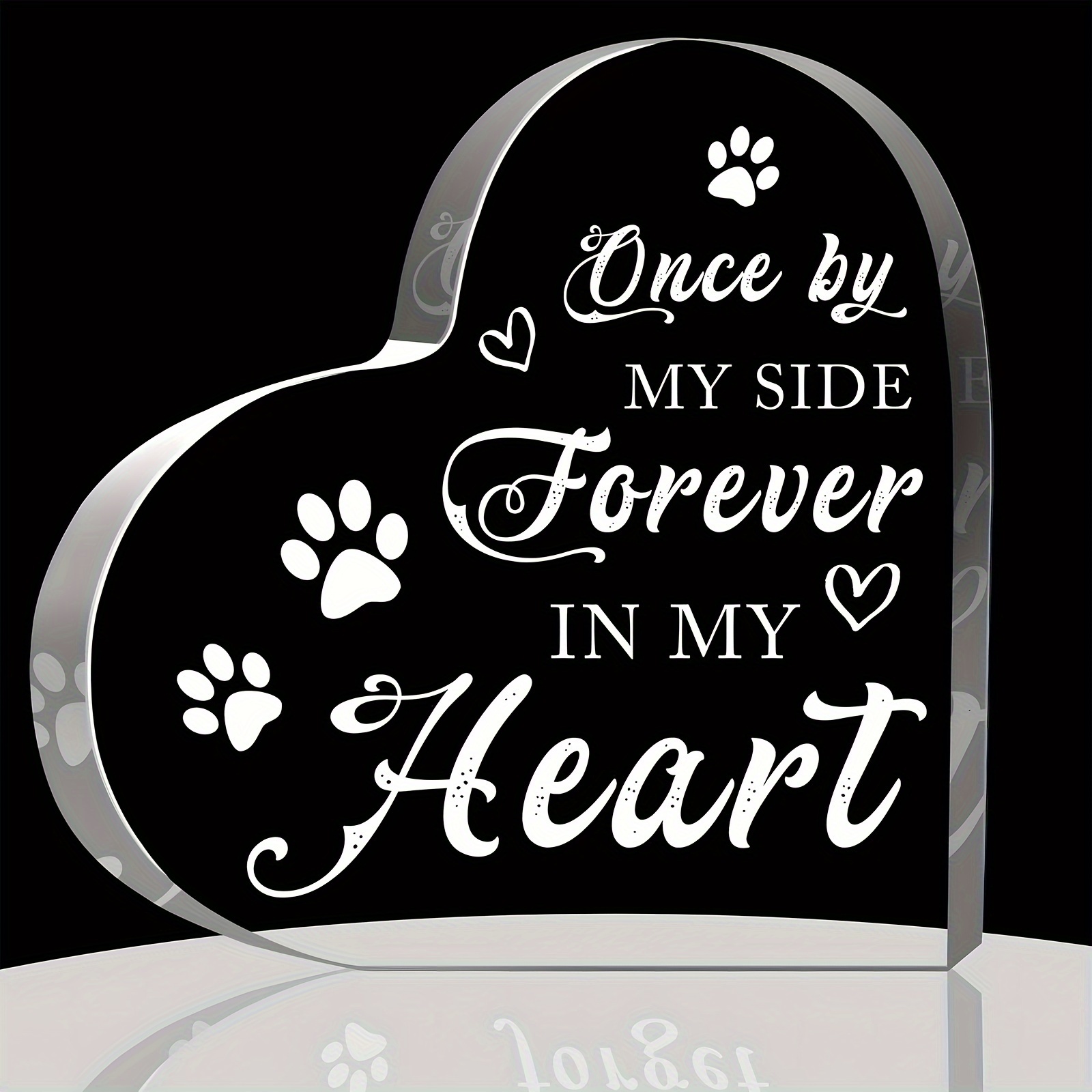 TEMU 2d Flat, 1pc, Heart Shape Acrylic Decorative Memorial Gift, Gift, Dog Sympathy Gift, Mourning Gift For Loss Of A 1 Gift, You Will My Heart