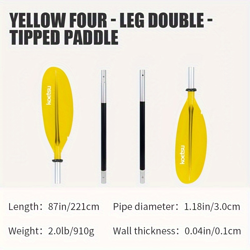 TEMU Koetsu 4 Section Double Headed Aluminum Alloy Paddles, Canoe Paddling, Kayak, 4 Section Combination Paddling