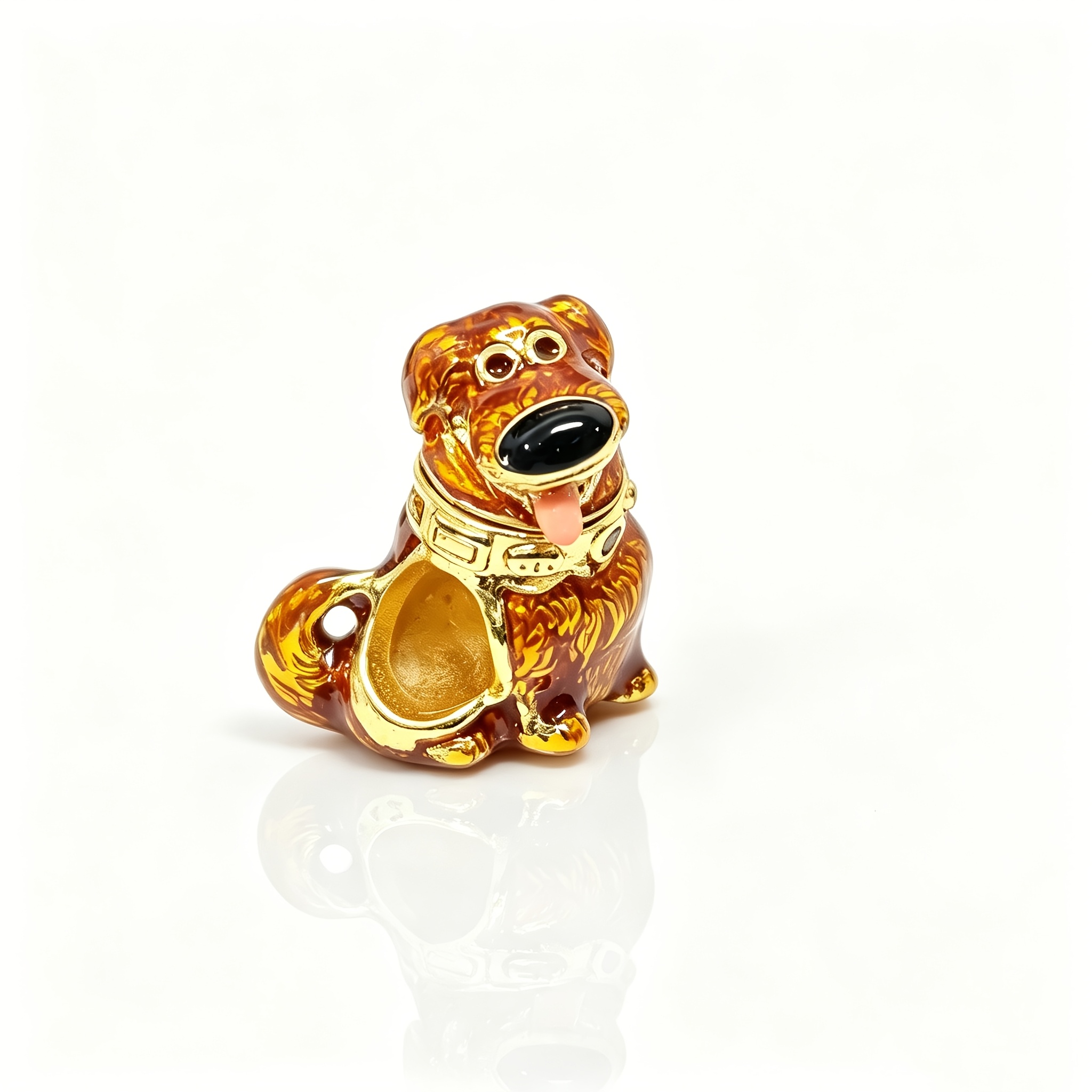 TEMU 1pc Golden Retriever Puppy Charm Bead For Diy Women's Jewelry, Gift Bead Compatible With Original Silvery Bracelet
