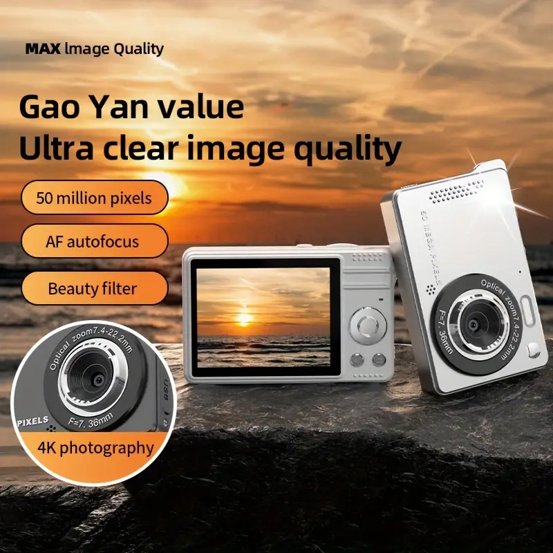 dual lens digital camera 2 4 large screen ccd sensor manual exposure 720p video personalized modes perfect gift details 1