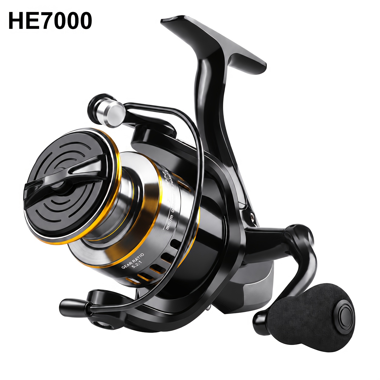 TEMU 1pc Of He1000-7000 Model Fishing Wheel Cup Metal Rocker Arm 5.2: Ratio 10kg Resistance Outlet Smooth And Sensitive Hand Interchangeable Rotating