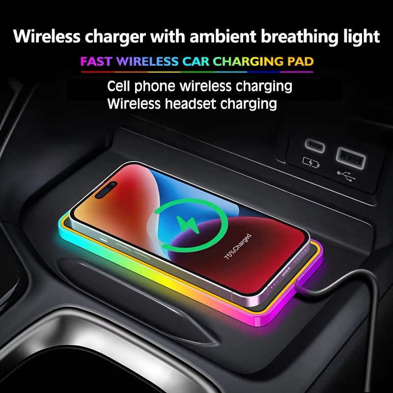 

Wireless Car Charging Pad Universal Wireless Car Charger Usb Charging Pad Rgb Led Wireless Charger For Iphone, Samsung Phone