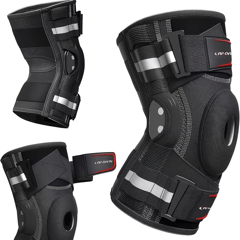 knee brace with built in dual stabilizer bars adjustable knee support for joint stability breathable knee sleeve suitable for fitness recovery and daily knee