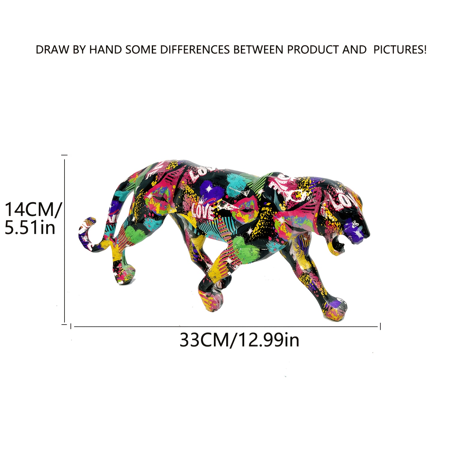 Image of 1pc Creative Colorful Leopard Animal Resin Craft Statue Modern Decoration Home, Living Room, Desktop, Bookcase, Tv Cabinet Decoration Office Decoration