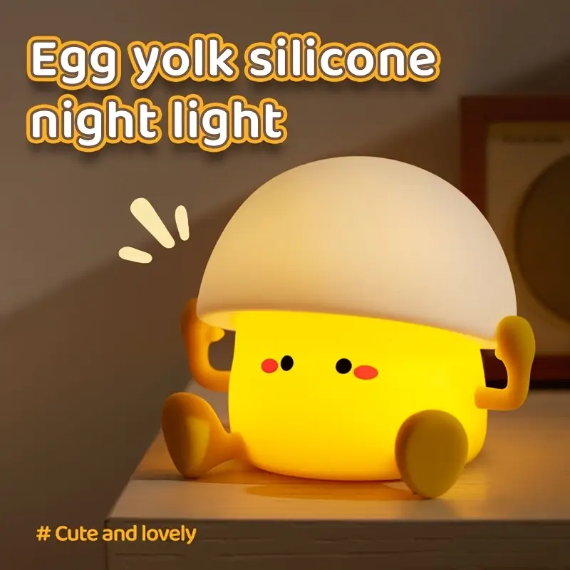 adorable egg yolk night light with 3 brightness levels usb rechargeable for bedroom living room or study perfect gift for birthdays christmas best for christmas Product details 1