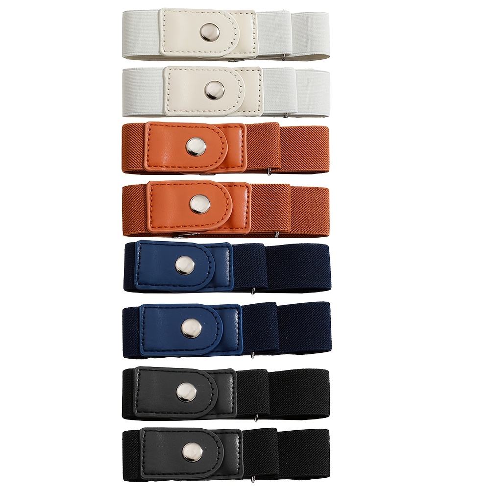 TEMU 4 Pairs 8pcs Short Side Lazy Belts Invisible Belt Fashion Versatile Waist Cincher Trousers Belt Unisex
