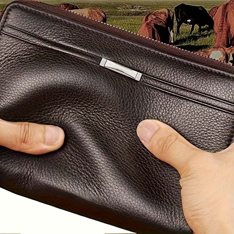 Men's Business Long Wallet with Large Clutch Bag Design