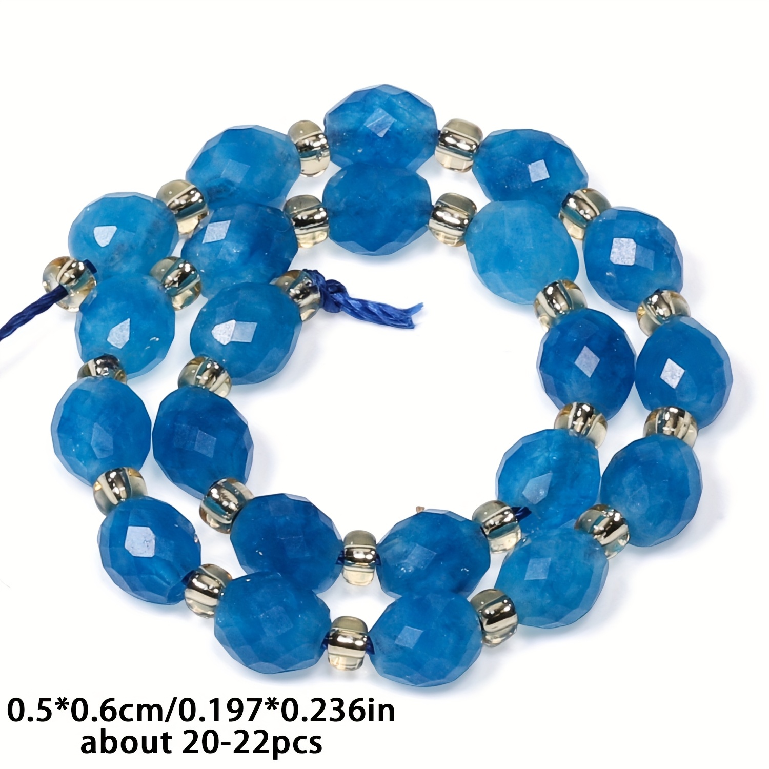 E-shop 5-6mm facettierte Reisoval-Naturstein Apatit Spacer-Perlen für Schmuckherstellung DIY Armbänder Anhänger Accessoires 7,5 Zoll