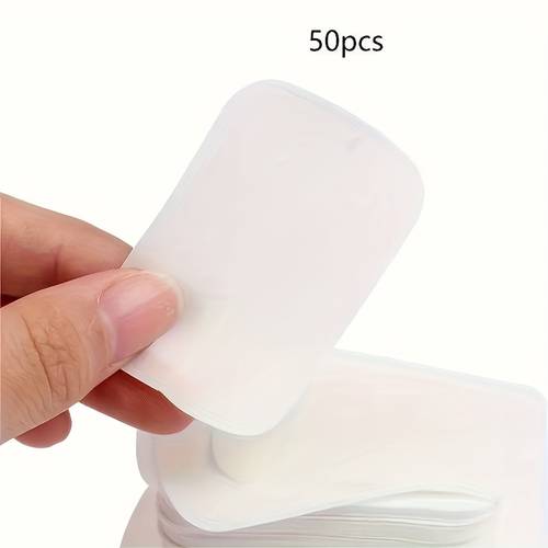 Summer Essential Scented Foaming Soap Sheets: Portable Mini Hand Wash Paper, Travel-Friendly, Compact Supplement Packaging - 50 Count