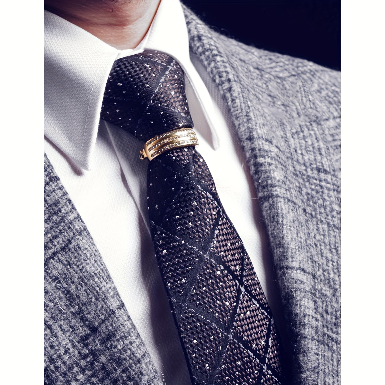 Lot De 2 Pinces à Cravate élégantes Pour Homme - Cuivre, Or Et Noir, Pour Mariage, Bureau, Occasion Formelle