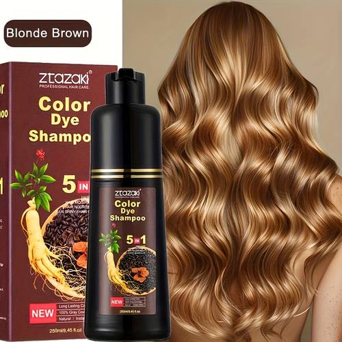 ginseng 5 in 1 hair coloring shampoo containing ginseng ganoderma polygonum multiflorum and other plants moisturizing instantly covering gray hair gentle and non irritating free formula suitable for all hair types gray hair