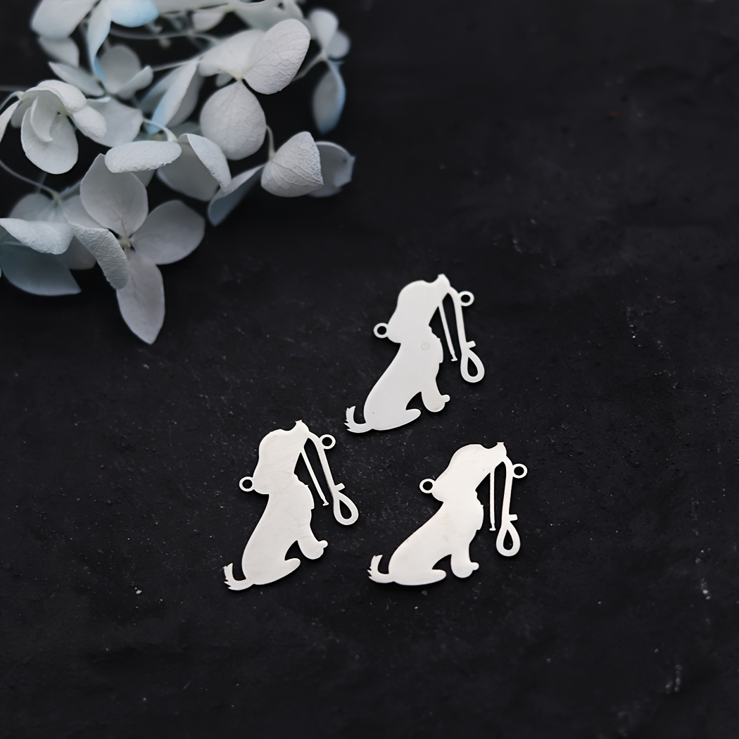 3pcs Necklace Charm For Jewelry Making Stainless Steel Pendant Earrings Metal Additions Personalized Minimalist Pet Dog Lovers Dainty Pet Jewelry For Dog Mom Handmade Jewelry