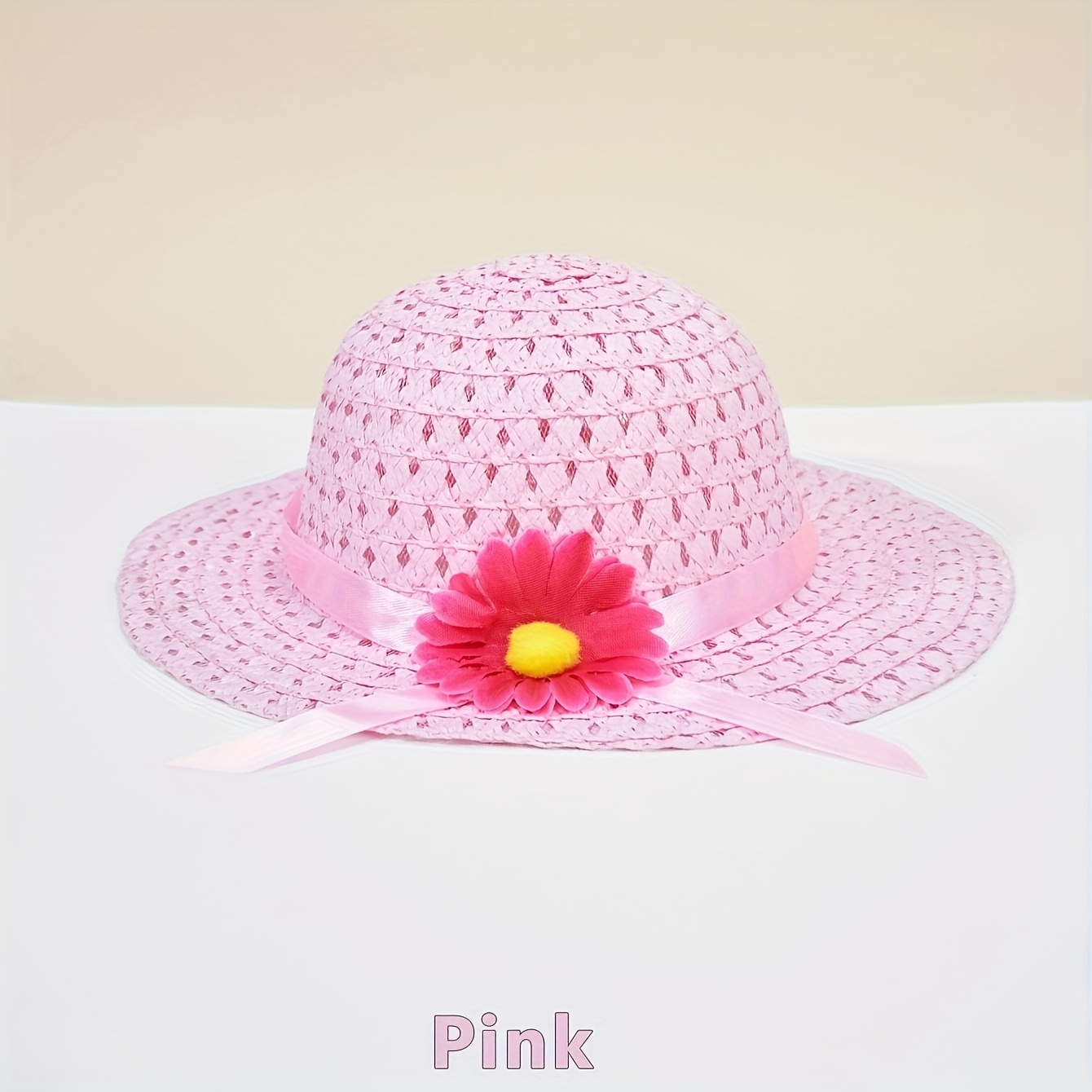 A Floral Straw Sun Hat, Lightweight, Sunscreen, And Breathable Hat, Suitable For Outdoor Vacation Summer Beach Parties, New Year's Gifts, Suitable For