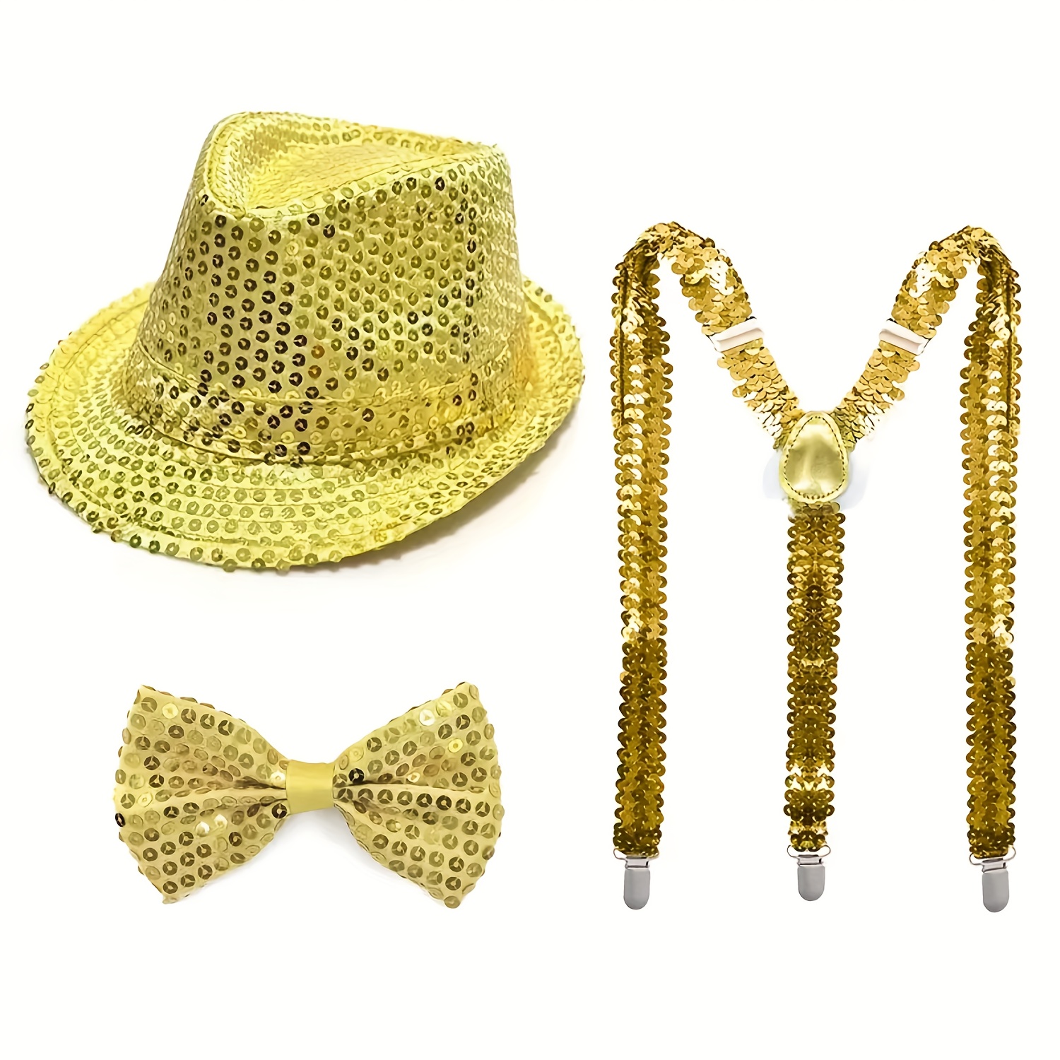 Smiffys Sequin Trilby Hat, Gold
