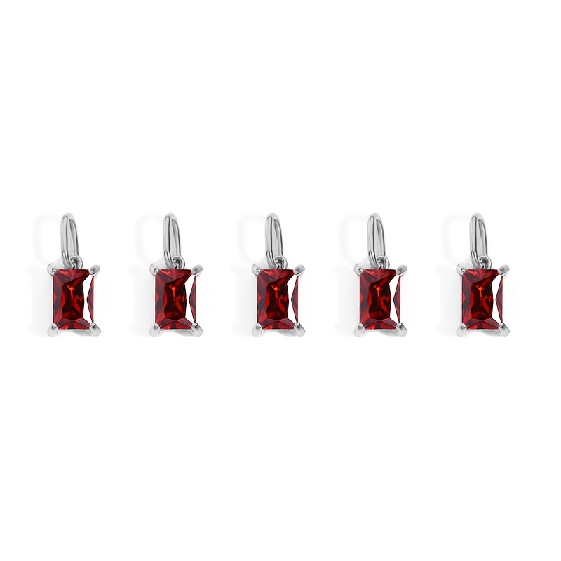 5pcs Women's Easy Stainless Steel Rectangular Zirconia Pendant Set