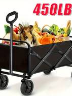 outdoor folding cart solid tires 360 wheels 600d tear resistant fabric solution for camping holiday shopping