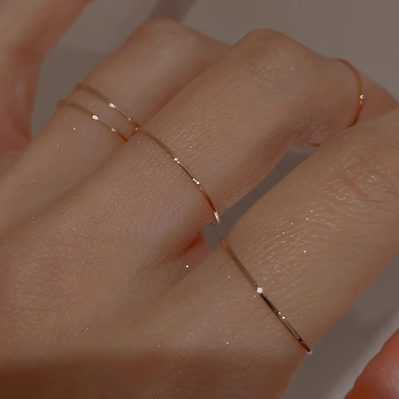 5pcs Minimalist Stainless Steel Stacked Ring Set