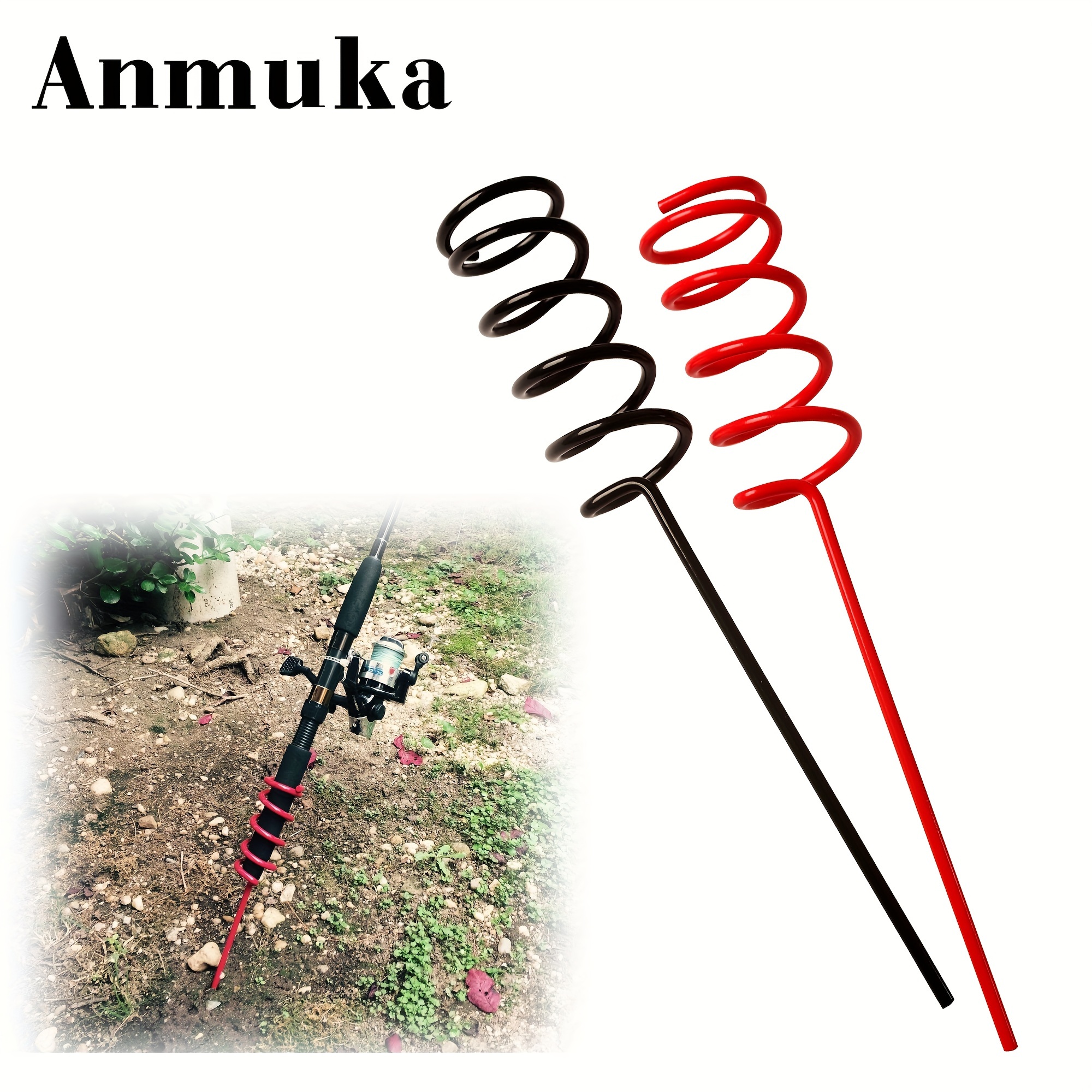 

Anmuka Spiral Fishing Rod Holder - Stainless Steel Ground Support Stand, Reinforced Thickening, Rust-resistant Metal, Universal Fit For Most Fishing Poles, Valentine's Day Fishing Accessory