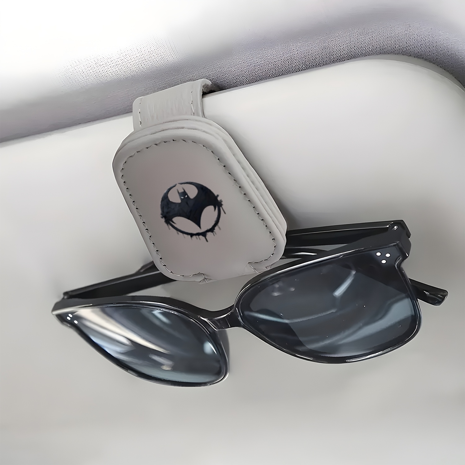 TEMU 1pc Lightweight Design Car Eyeglass Clip | Dark Knight - Eyeglass Holder, Eyeglass Storage Clip, Interior Storage Clip, Suitable For Sun Visors