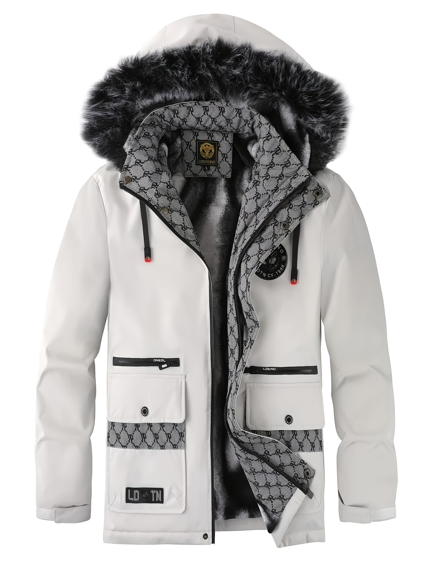 Men's Stylish Thickened Windproof Jacket with Large Pockets