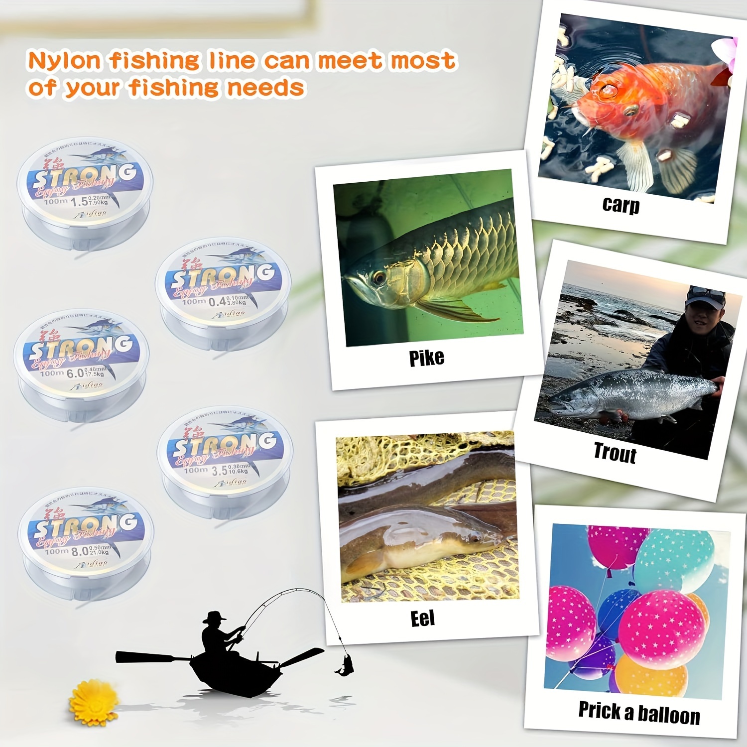 109yds Nylon Fishing Line Monofilament Fishing Line Outdoor - Temu