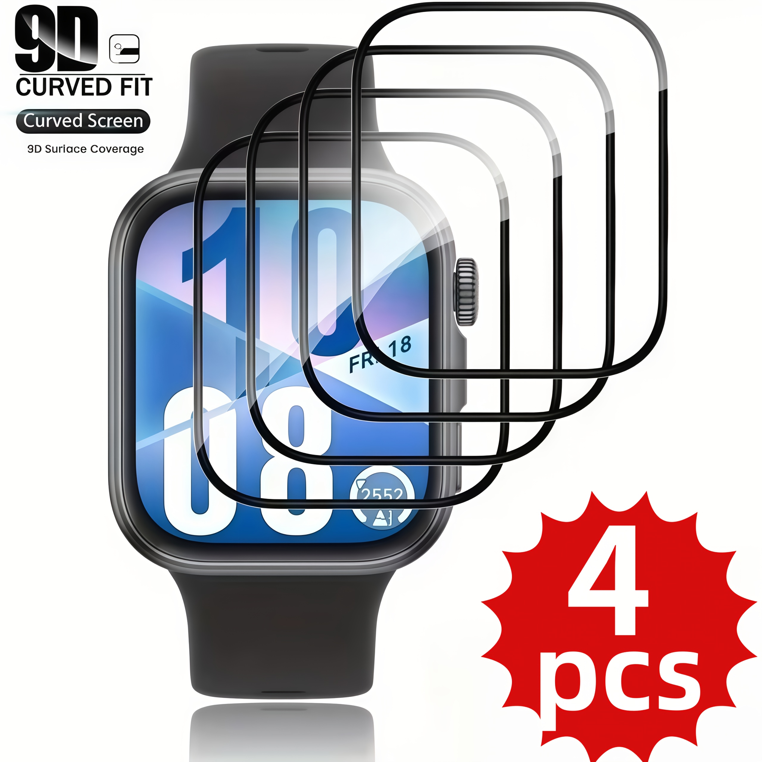 TEMU 4pcs Suitable For Huawei Watch / Pro Screen Protector Film [hd Transparent], Full Coverage For Huawei Watch Pro / 3d Curved Soft Smart Watch