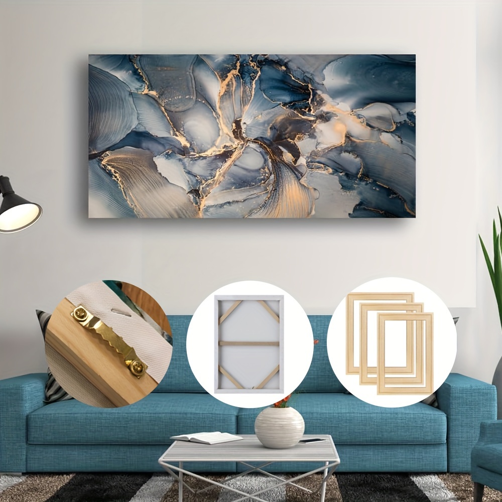 

1pc Framed Abstract Gold Foil Canvas Wall Art, Modern Murals, High -definition Printing Posters, Bedroom Living Room Study Home Decoration Paintings