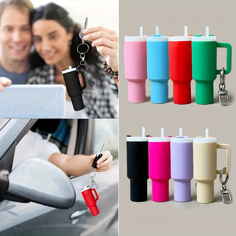 

1pc Pvc Cup Keychain - Multipurpose Plastic Keyring For , Small - , Non-braided -