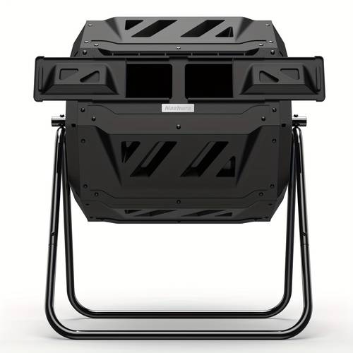 43 gallon dual chamber composter tumbling for kitchen waste garden patio and yard leaves