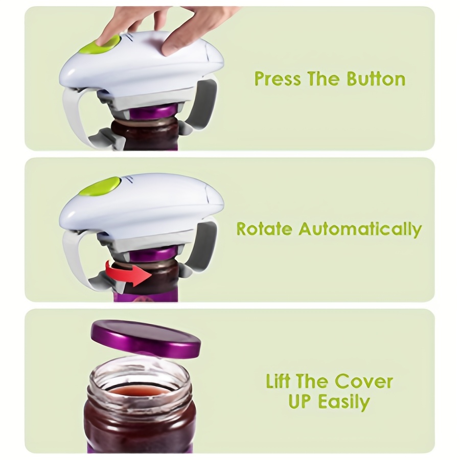 1pc Jar Opener,Automatic Jar Opener,Deluxe Model With Improved Torque,Kitchen Gadgets For Home,Electric Handsfree Easy Jar Opener–Works On All Jar Sizes
