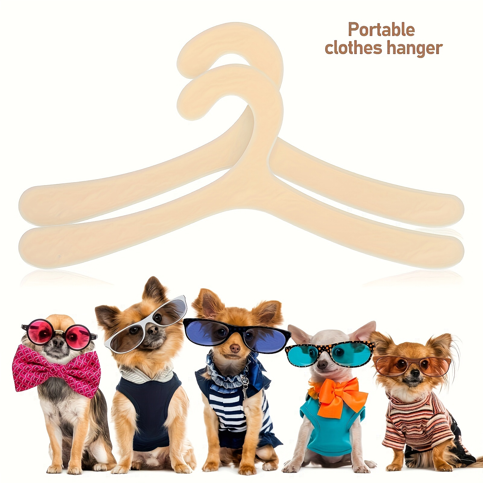 

12-pack Abs Plastic Pet Clothes Hangers For Small Dogs And Cats, Non-textile Durable Hanger For Pet Apparel And Accessories - 7.4 X 3.3 Inches Without Battery