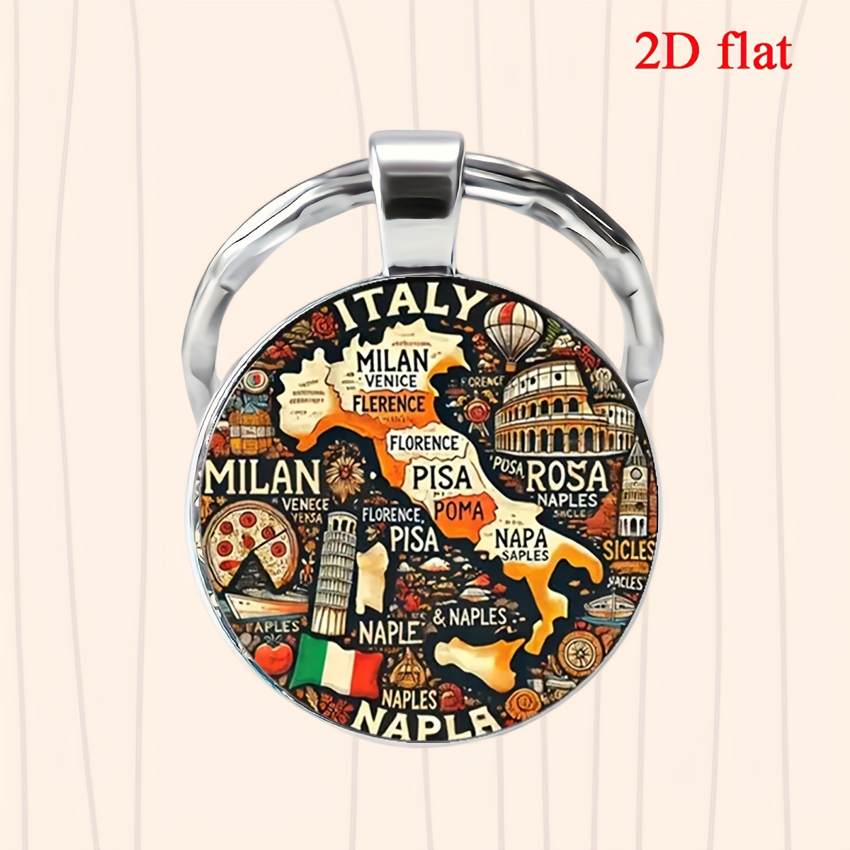 TEMU Porte-clés en plat 2D, 1 pièce, Porte-clés en synthétique, , Cadeaux d'anniversaire, Cadeaux d'anniversaire de mariage, Saint-Valentin, Les