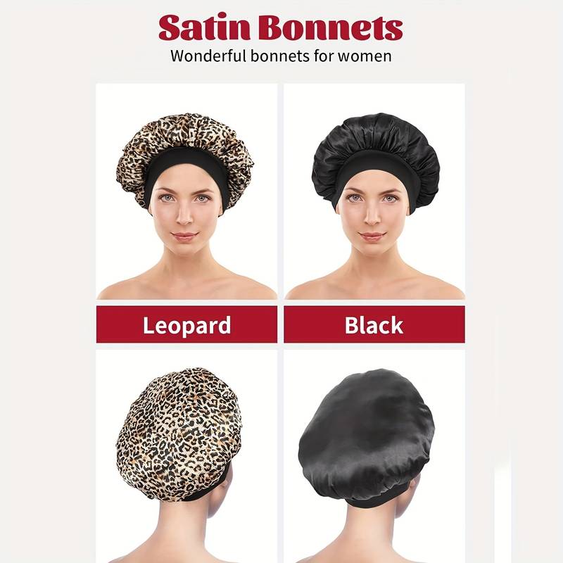 Satin Night Sleeping Cap For Long Hair – Wrap Bonnet, Hair Care, Men & Women, Grey