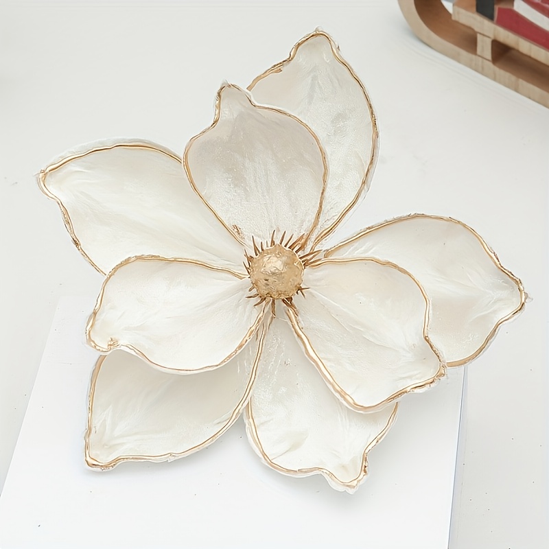 TEMU 2pcs Glitter Christmas Magnolia Flowers For Tree, Artificial Ornaments Fake Floral Decor For Christmas Tree New Year Party Wedding Centerpiece