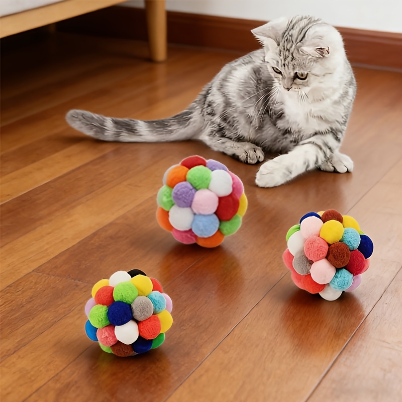 2pcs 5pcs cat ball toy pet elastic   self amusement   teething toy for indoor cats and kittens random color without battery Product details 2