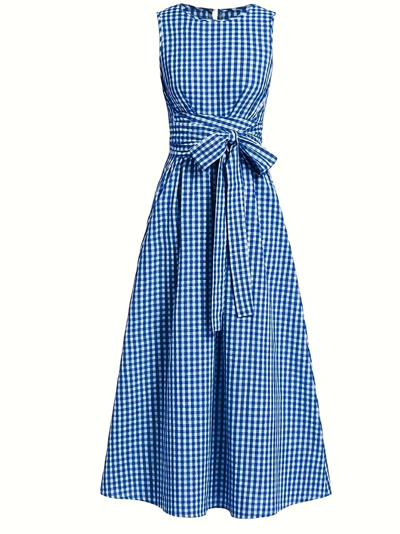 womens red white gingham a line dress adjustable waist tie - Temu Portugal womens red white gingham a line dress adjustable waist tie - Temu Portugal