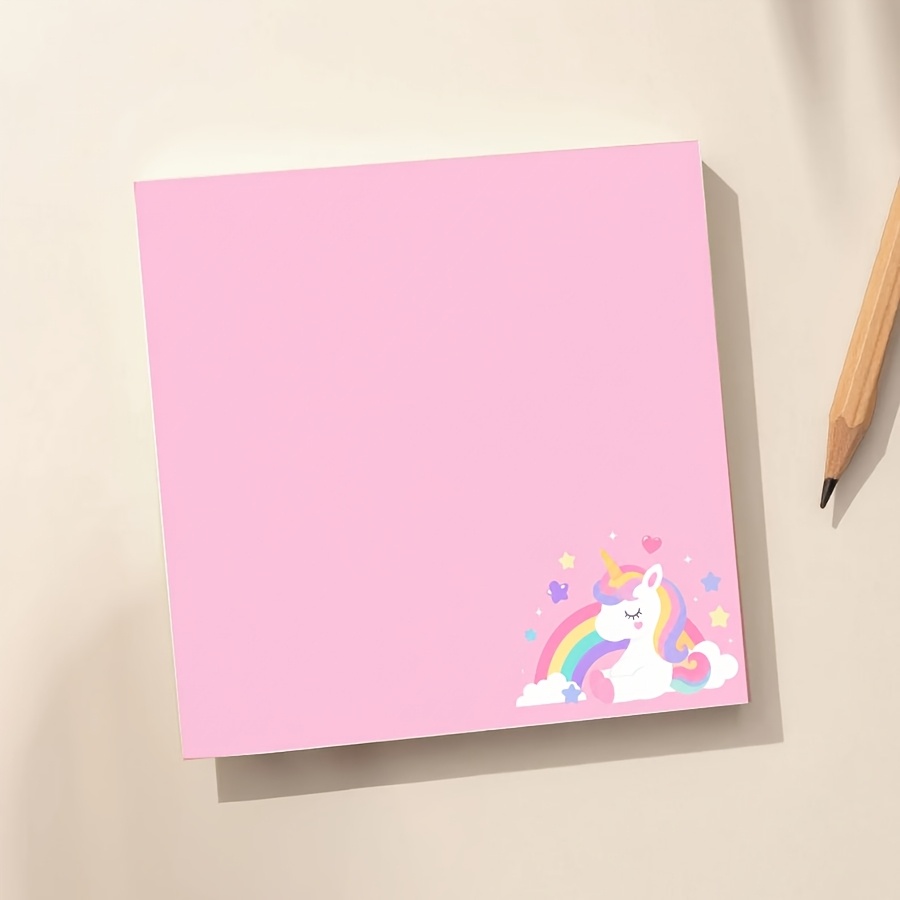 Cute Unicorn Rainbow Memo Pad, Kawaii Self-Adhesive Note Paper