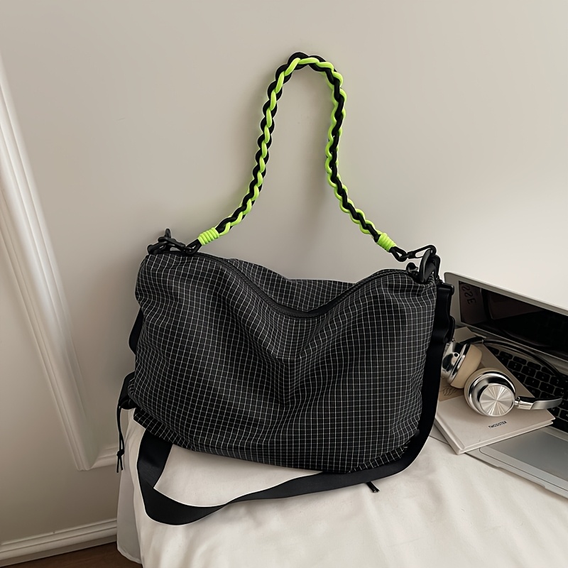 TEMU Lightweight Nylon Casual Bag For Women, Large Capacity Commuter Crossbody Bag, Shoulder Bag, Tote Bag With Detachable Double Shoulder Straps