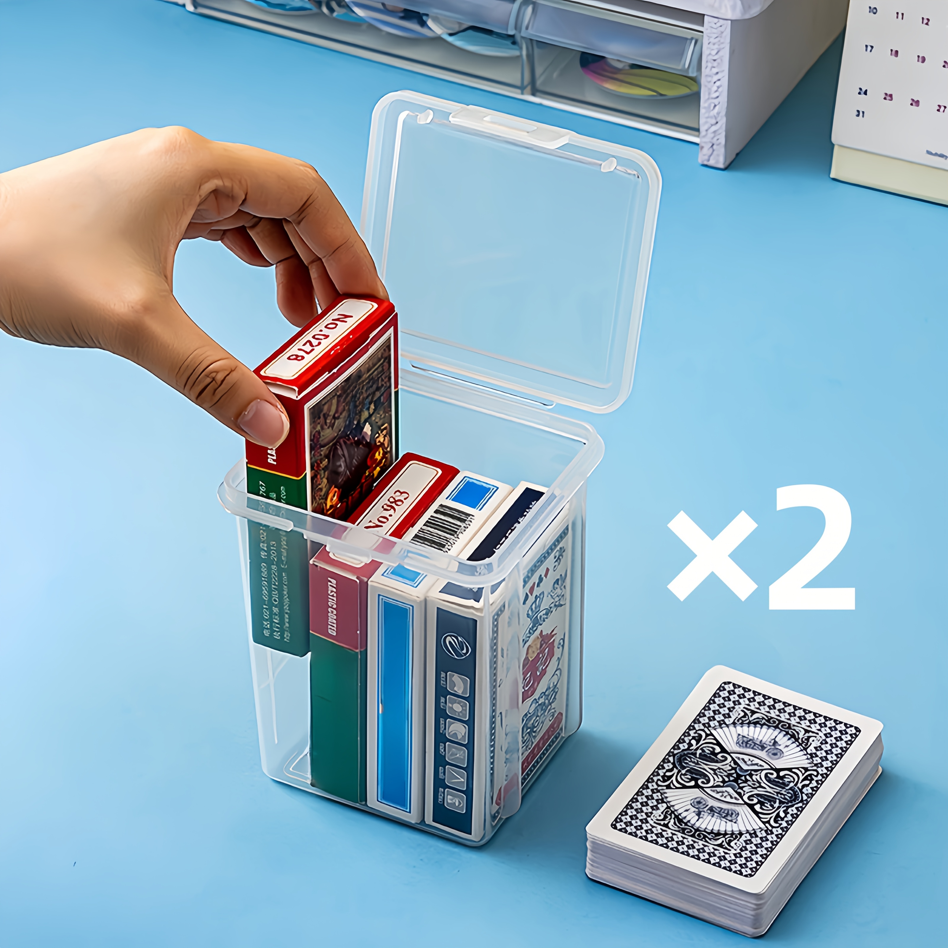 TEMU 2 Upgraded And Thickened Storage Boxes, Suitable For Holding Chessboards, Cards, Etc. Ideal For Playing Cards, , Business Card Organization, And