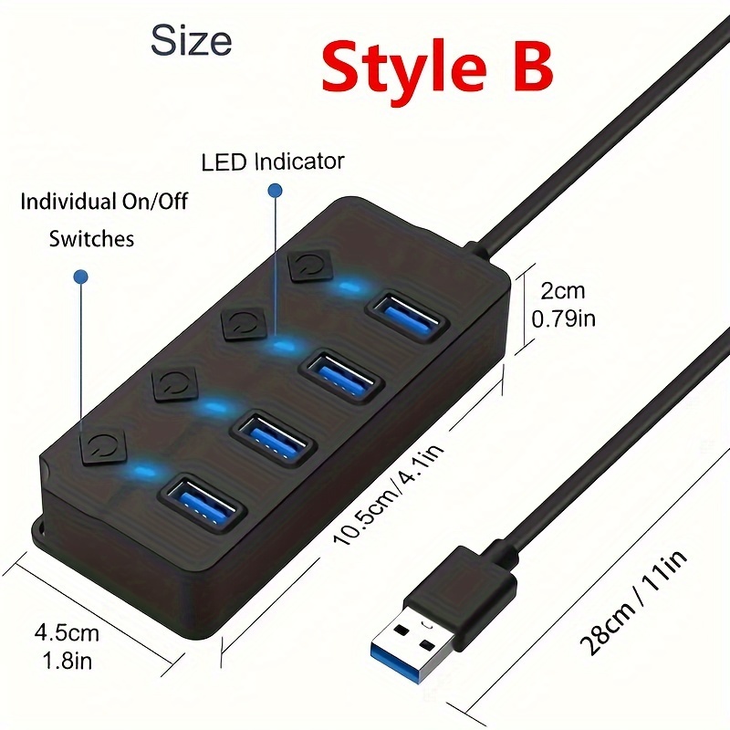 ultimate 1 Unit of a USB Hub with 7 PortsOr 4 Ports, Featuring a Power On/Off Switch, Suitable for Pcs And Laptops 22 1 Unit of a USB Hub with 7 Ports Or 4 Ports, Featuring a Power On/Off Switch, Suitable for Pcs And Laptops