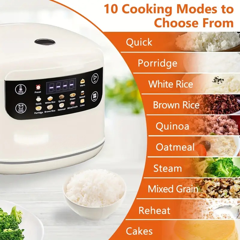 4-cup (uncook) rice cooker with removable nonstick pot - 2 qt large capacity multifunctional cooker, auto & yogurt maker, operation, auto shut-off, steam/oatmeal/soup maker, compact portable rice cooker for small kitchens Product details 2