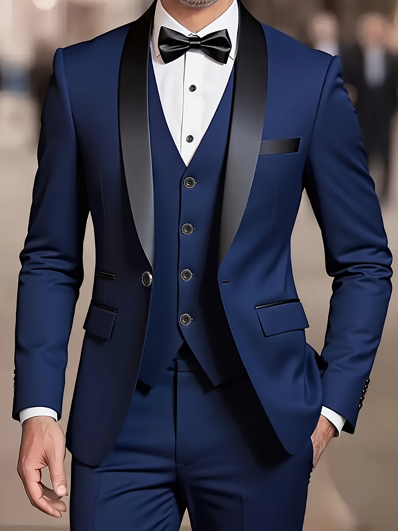 Men'S 3pcs Suit, Including a Blazer, Vest, And Trousers, Stylish And High-Quality.
