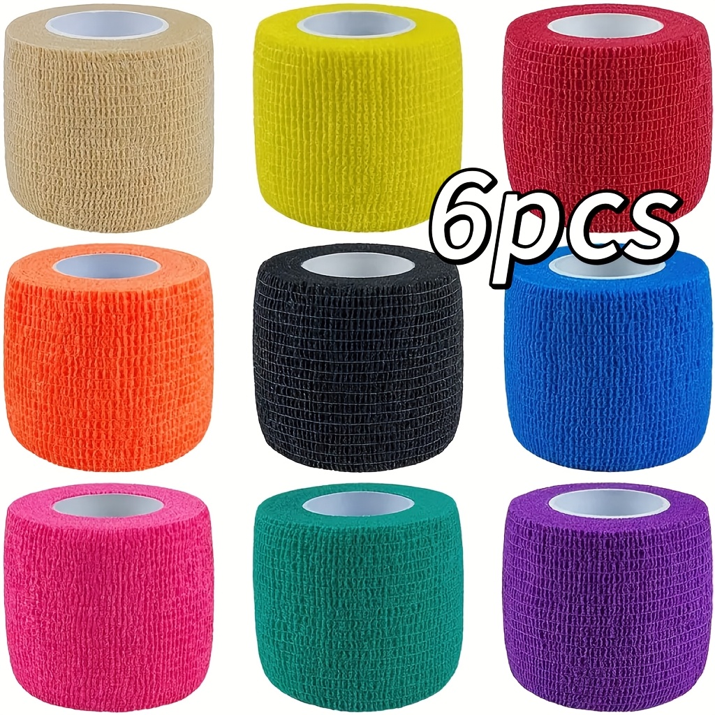 Image of 6 Rolls 5cm X 440cm Long Athletic Tape , Ankle Wrist Finger Bandage (multi-colors)