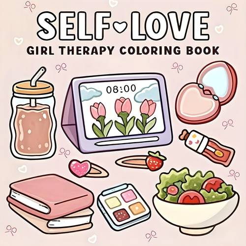self love adult coloring book relaxation and mindfulness 24 pages thick paper tear out design hearts stars vintage computer patterns perfect gift for women moms and adults self care activity and decorative collectible