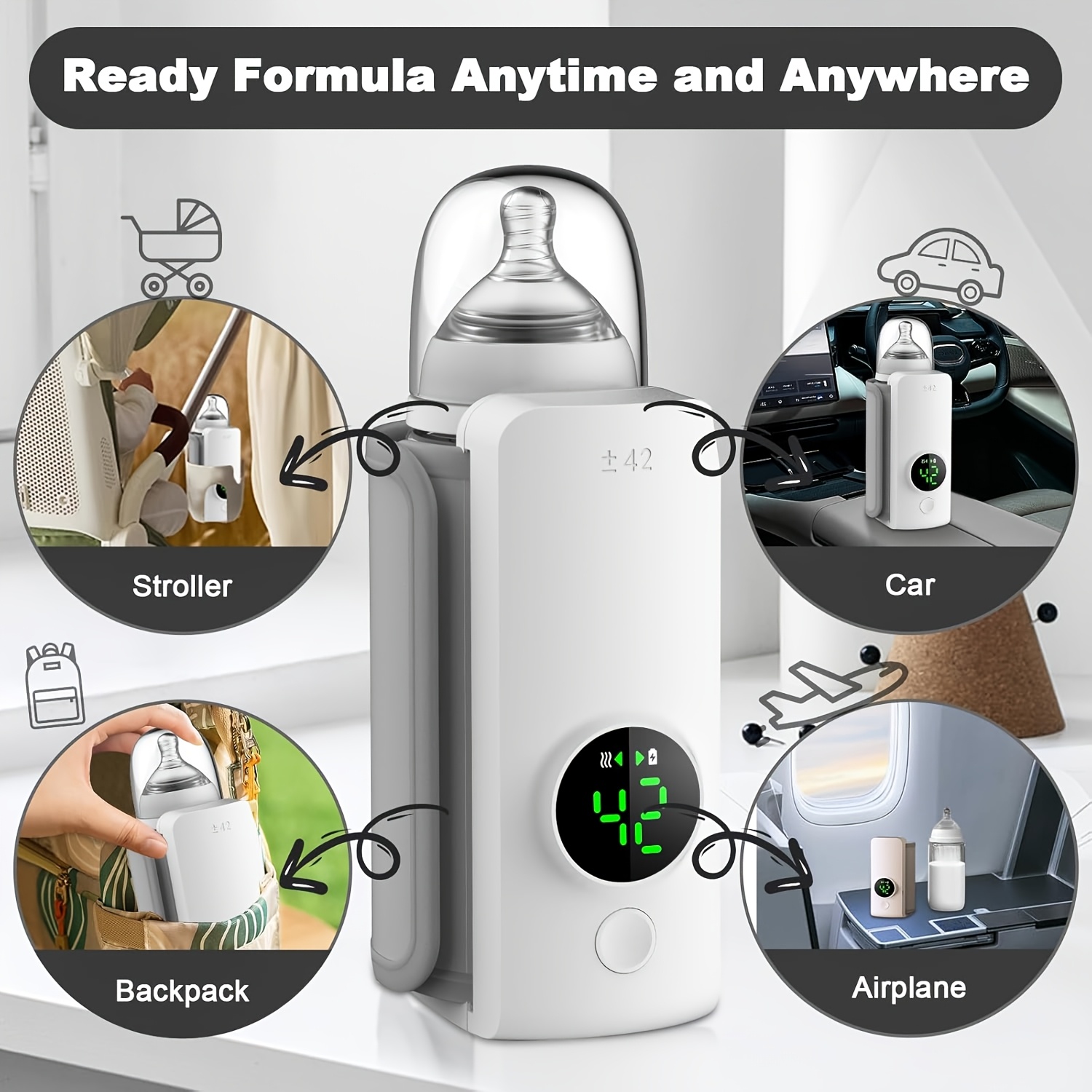 portable bottle heater suitable for heating lasting to 5 hours precise temperature control comfortable feeding anywhere waterless heating milk details 2