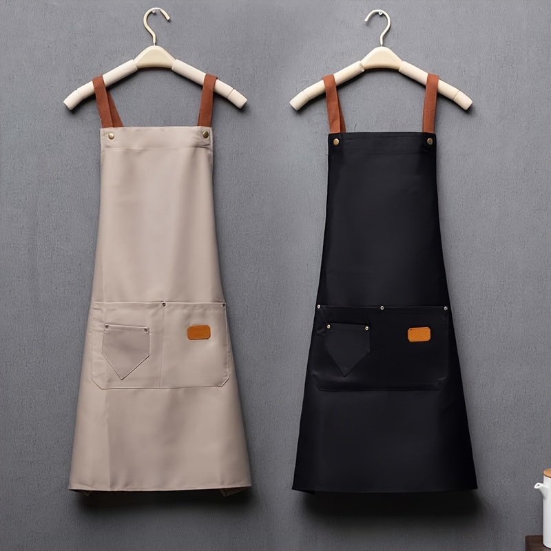 

1pc, Cooking Apron, Stylish Canvas Apron, Waterproof And Anti-fouling Coffee Shop Uniform, Universal Kitchen Garden Uniform